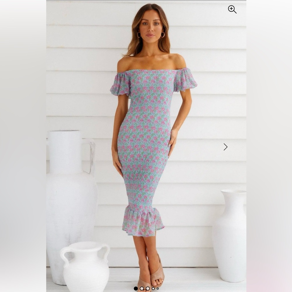 Hello Molly Floral Off-Shoulder Dress